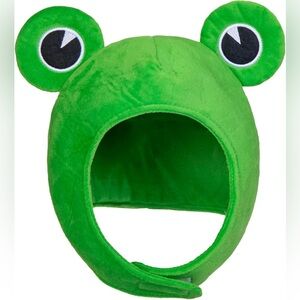NWOT Plush Green Frog Hat w/ Ears | Cute Cozy Costume Hood OS